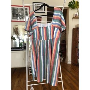 Madewell horizontal striped colorful dress